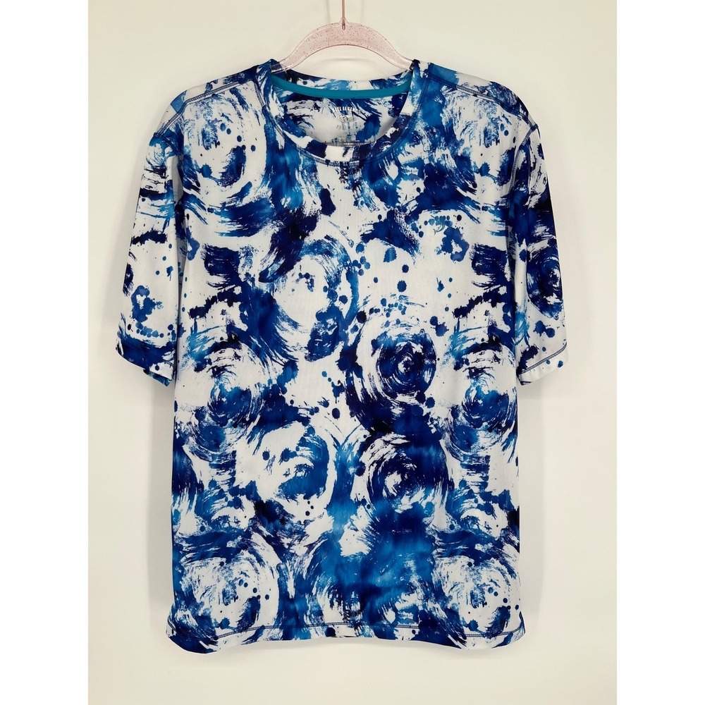 Reel Legends Freeline T-Shirt Blueβ White Graphic Print Short Sleeve Mens M